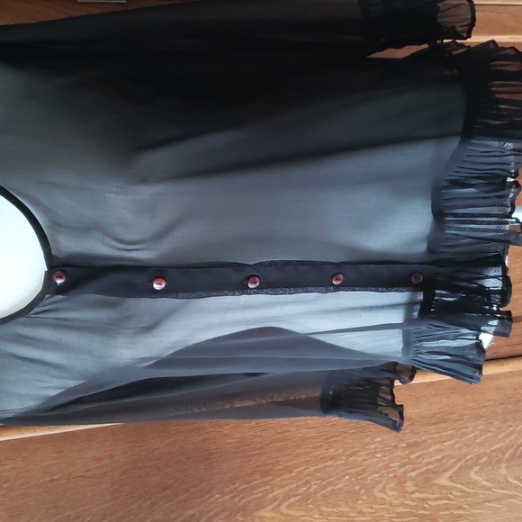 Sheer black top with embellishments - Picture 2 of 4